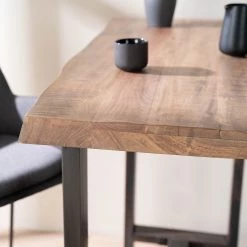 Ars manufacti Table haute Gelles - Acacia massif / Fer - Acacia / Anthracite -Meubles de salle à manger Soldes Magasin 1000246830 220902 030 DETAILS P000000001000246830