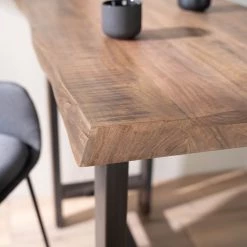 Ars manufacti Table haute Gelles - Acacia massif / Fer - Acacia / Anthracite -Meubles de salle à manger Soldes Magasin 1000246830 220902 032 DETAILS P000000001000246830