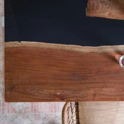 Ars manufacti Table Lalley - Acacia massif / Fer - Acacia / Anthracite -Meubles de salle à manger Soldes Magasin 1000246836 220517 030 DETAILS P000000001000246836