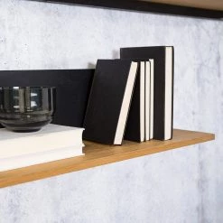 Studio Copenhagen Tablette murale Flox - Placage en bois véritable - Chêne / Noir - Largeur : 140 cm -Meubles de salle à manger Soldes Magasin 1000247893 211029 13023500044 DETAILS P000000001000247893