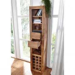 Naturoo Rangement bouteilles Gerville - Chêne sauvage massif / Métal - Chêne sauvage / Anthracite -Meubles de salle à manger Soldes Magasin 1000249427 210420 08271800035 MOOD DETAILS P000000001000249427 mood