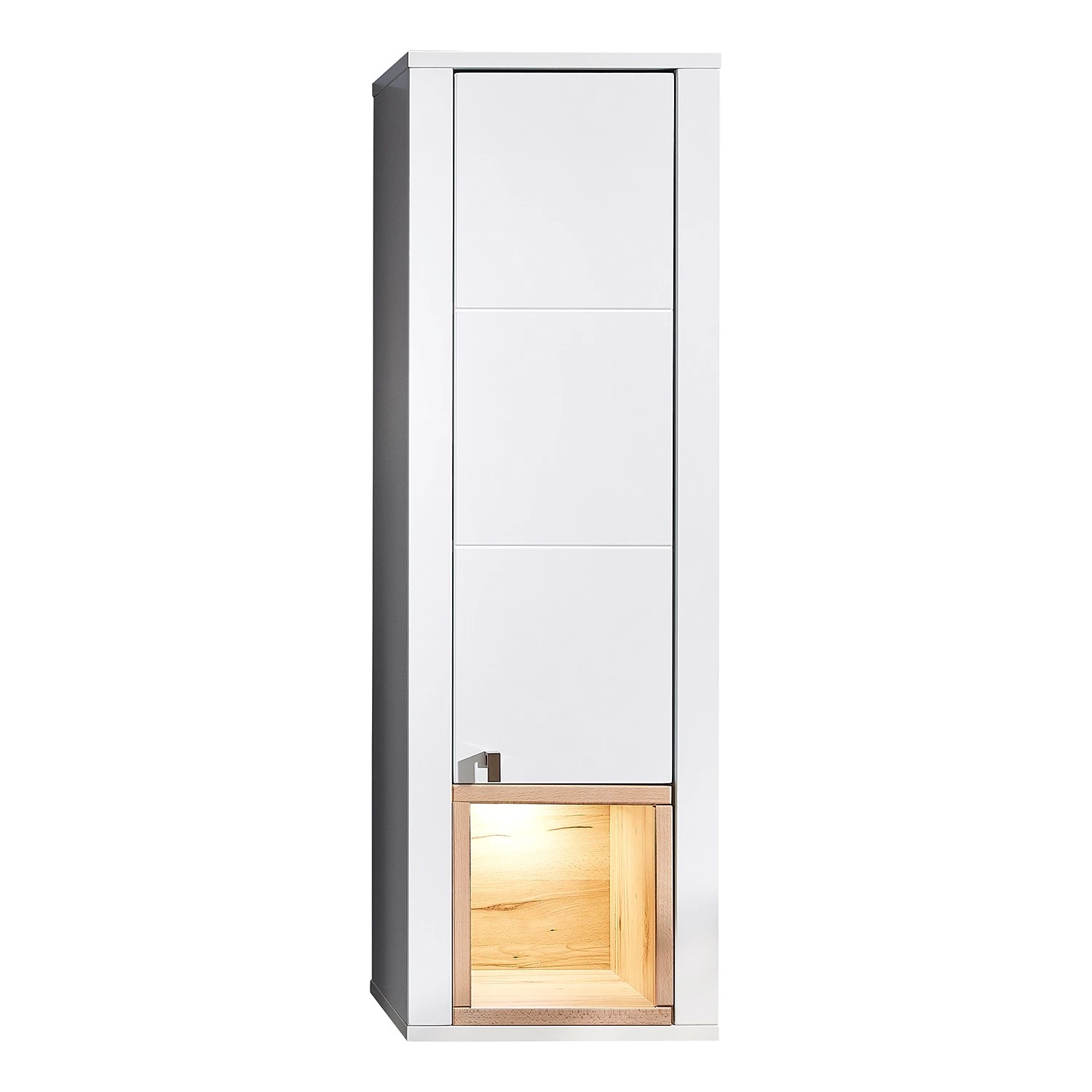 Loftscape Armoire murale Cordelle I - Éclairage inclus - Blanc mat / Hêtre sauvage 1 Loftscape Armoire murale Cordelle I - Éclairage inclus - Blanc mat / Hêtre sauvage