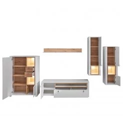 Loftscape Buffet haut Cordelle I - Éclairage inclus - Blanc mat / Hêtre sauvage -Meubles de salle à manger Soldes Magasin 1000249572 210302 14405500040 DETAILS P000000001000249572