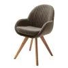 Norrwood Chaises à accoudoirs Chemille - Tissage à plat / Chêne massif - Taupe