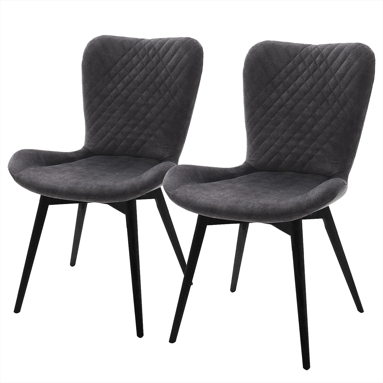 Naturoo Chaises capitonnées Mettray (lot de 2) - Tissage à plat / Hêtre massif - Anthracite 1 Naturoo Chaises capitonnées Mettray (lot de 2) - Tissage à plat / Hêtre massif - Anthracite