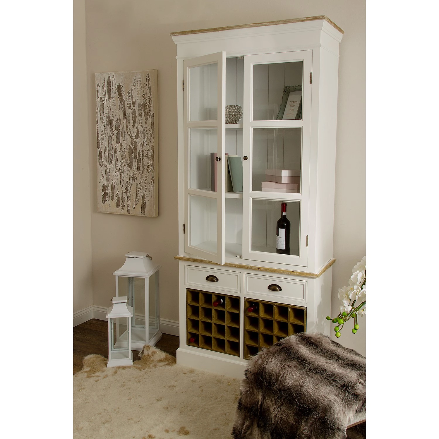 Ridgevalley Buffet Grosville - Sapin massif - Blanc / Marron 2 Ridgevalley Buffet Grosville - Sapin massif - Blanc / Marron – Image 2