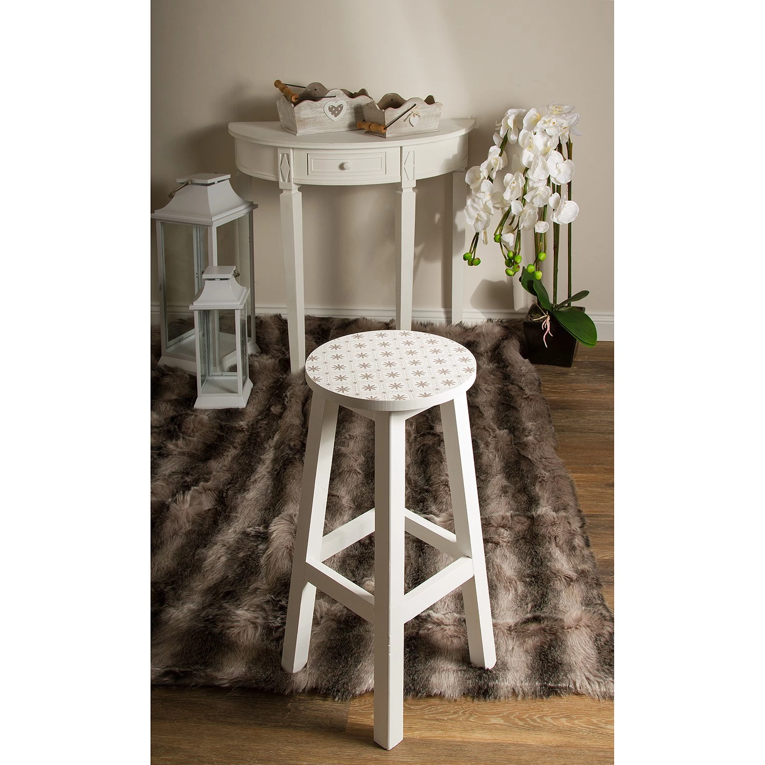Ridgevalley Tabouret Maisons - Blanc 2 Ridgevalley Tabouret Maisons - Blanc – Image 2
