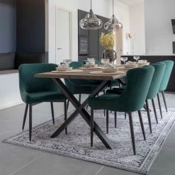 Red Living Chaise capitonnée Batilly I - Velours / Acier - Vert foncé -Meubles de salle à manger Soldes Magasin 1000254096 210317 15102200037 MOOD DETAILS P000000001000254096 mood