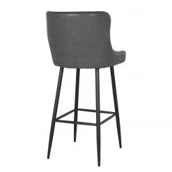 Red Living Chaise de bar Batilly II - Imitation cuir / Acier - Gris foncé -Meubles de salle à manger Soldes Magasin 1000254103 210317 15102200072 DETAILS P000000001000254103