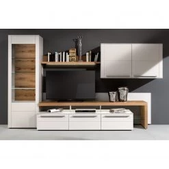 GWINNER Vitrine Bellano - Placage en bois véritable - Mat blanc / Chêne de poutre - Butoir à gauche - Sans éclairage -Meubles de salle à manger Soldes Magasin 1000254915 210723 15200800115 MOOD DETAILS P000000001000254915 mood