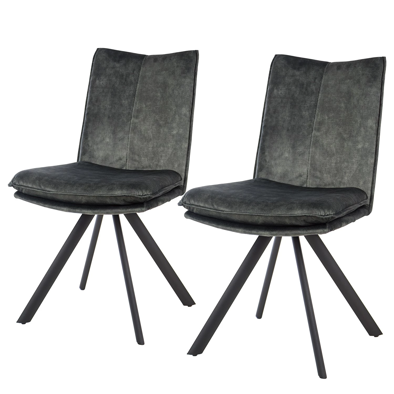 Jack & Alice Chaises Morlanne (lot de 2) - Velours / Métal - Vert foncé 1 Jack & Alice Chaises Morlanne (lot de 2) - Velours / Métal - Vert foncé