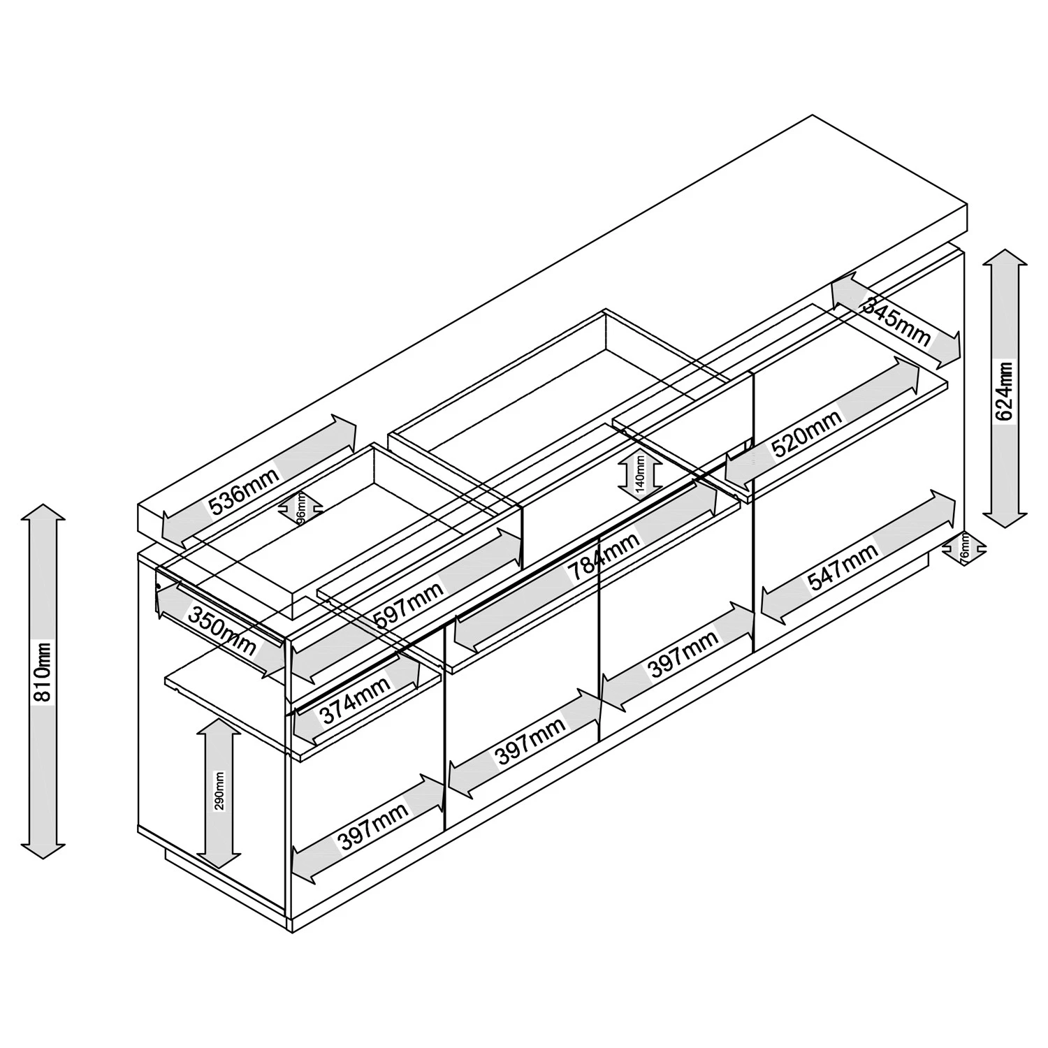 Fredriks Enfilade Namona II - Éclairage inclus - Imitation chêne / Blanc 16 Fredriks Enfilade Namona II - Éclairage inclus - Imitation chêne / Blanc – Image 16