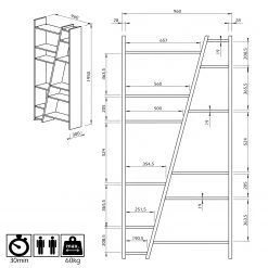 Temahome Étagère murale Malcom VII - Coloris - Noir -Meubles de salle à manger Soldes Magasin 1000255238 210324 15033300157 SKETCH DETAILS P000000001000255238 sketch