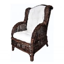 Ars Natura Fauteuil relax Bedous - Tissu / Rotin