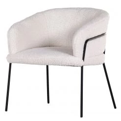 Red Living Chaise à accoudoirs Bonneville - Microfibre / Fer - Blanc / Noir