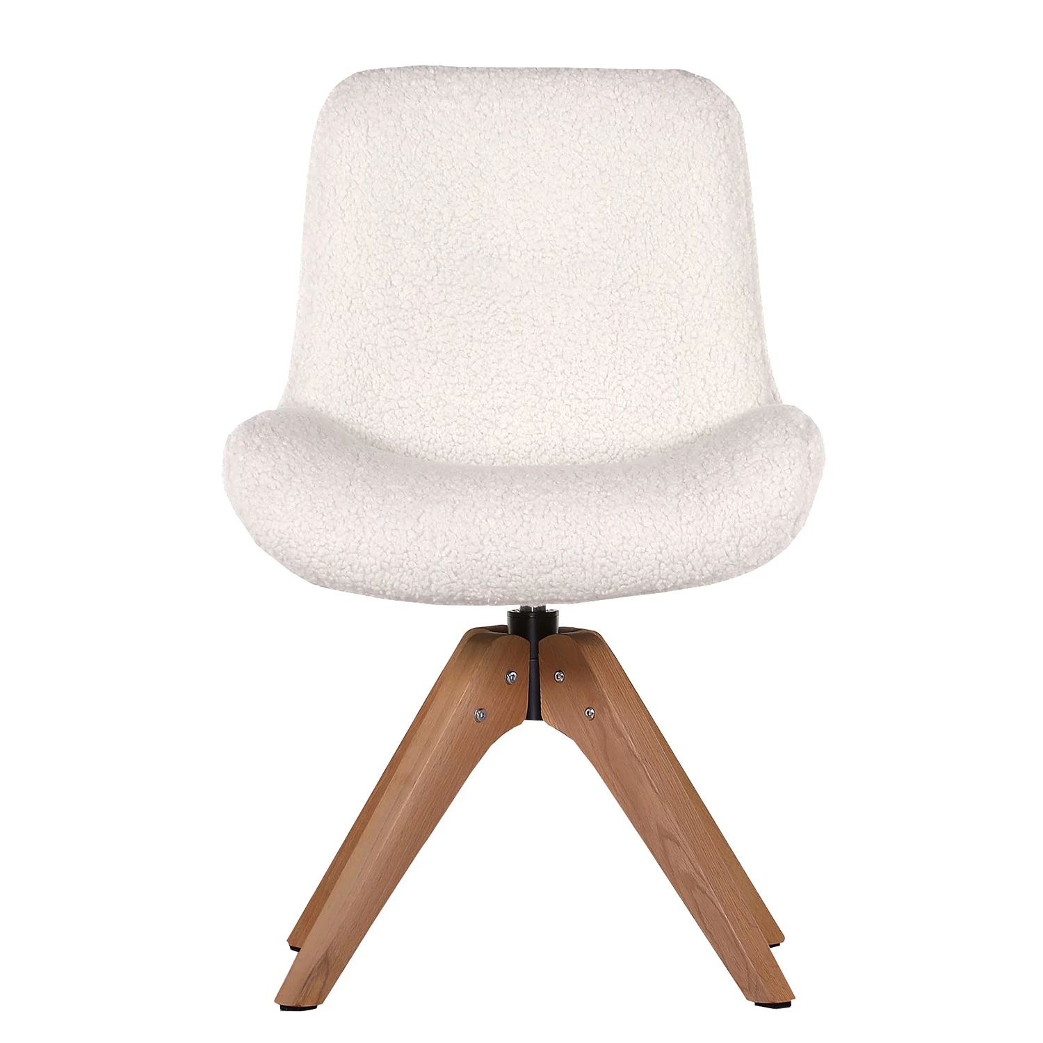 Red Living Chaises capitonnées Bonlieu (lot de 2) - Bouclé / Chêne massif - Blanc / Chêne 3 Red Living Chaises capitonnées Bonlieu (lot de 2) - Bouclé / Chêne massif - Blanc / Chêne – Image 3