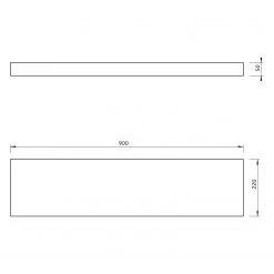 Temahome Tablette murale Balda - Blanc - Largeur : 90 cm -Meubles de salle à manger Soldes Magasin 1000255984 210331 14472900129 SKETCH DETAILS P000000001000255984 sketch