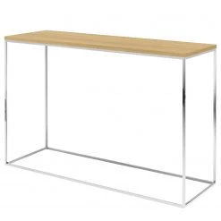 Temahome Console Gleam - Chêne / Chrome