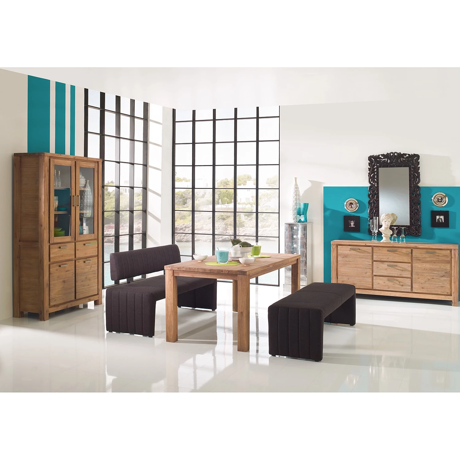 Red Living Table Boisset II - Acacia massif 2 Red Living Table Boisset II - Acacia massif – Image 2