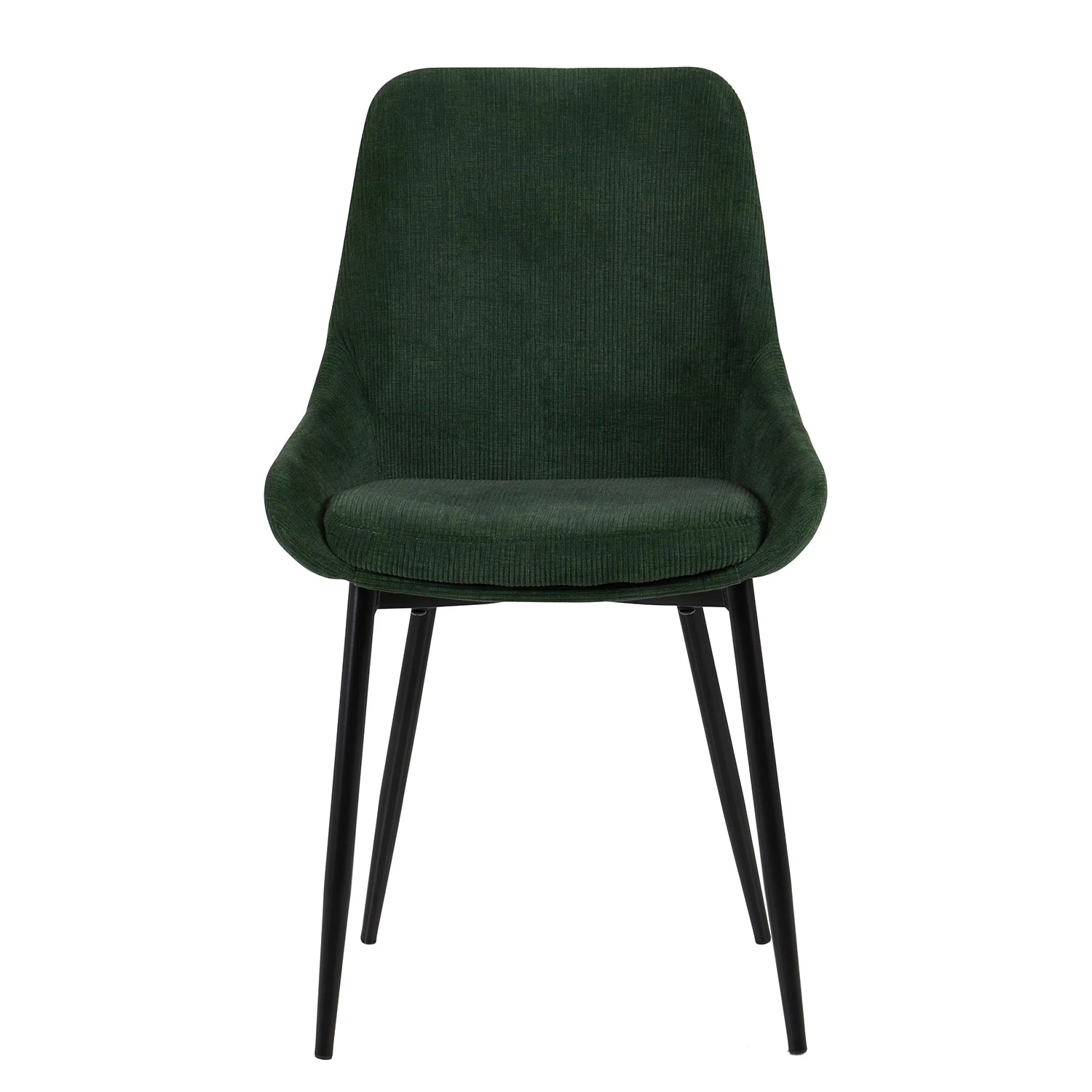 Tenzo Chaises capitonnées Lex II (lot de 2) - Velours côtelé / Métal - Vert foncé 2 Tenzo Chaises capitonnées Lex II (lot de 2) - Velours côtelé / Métal - Vert foncé – Image 2