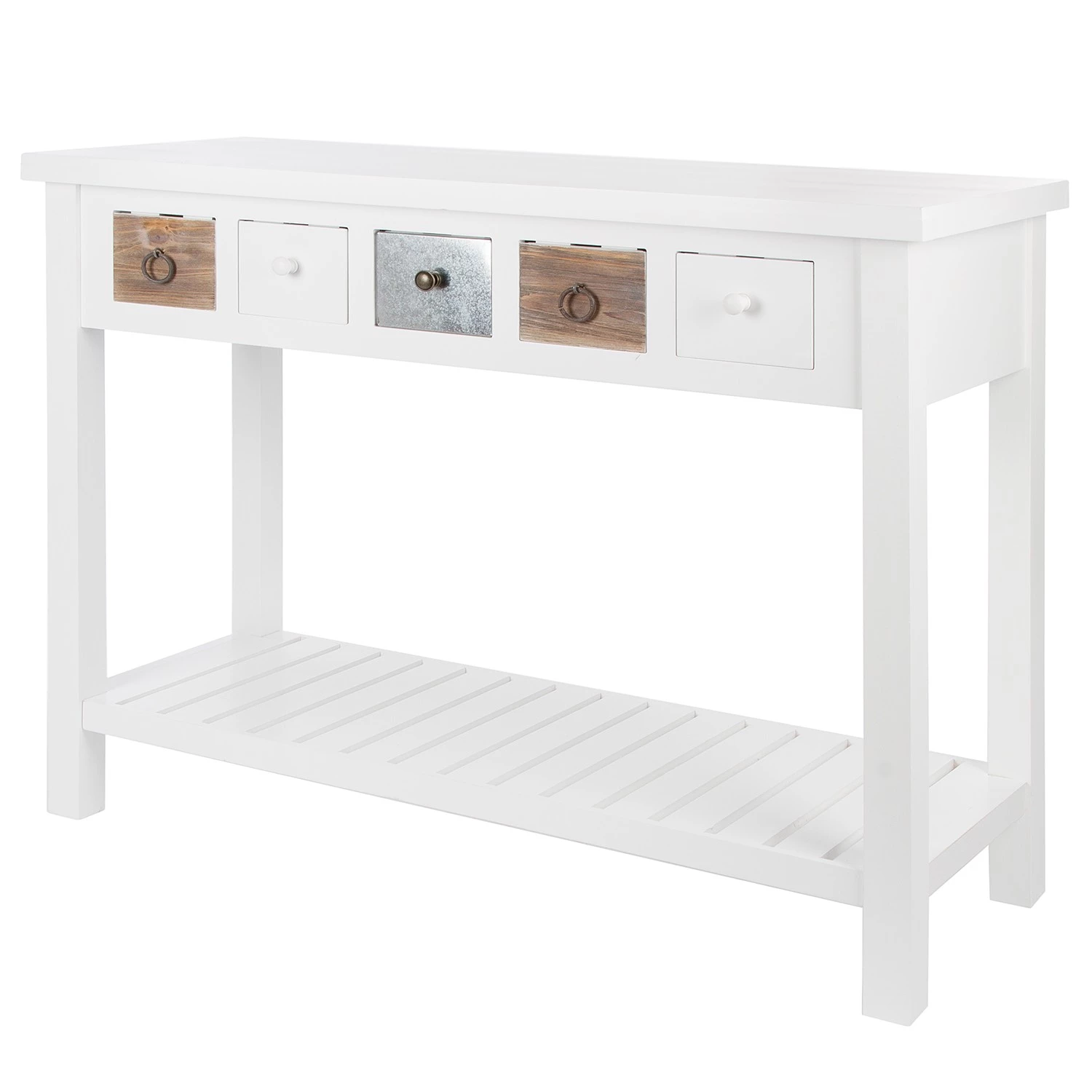 Ridgevalley Console Itzehoe - Paulownia massif - Blanc / Multicolore 1 Ridgevalley Console Itzehoe - Paulownia massif - Blanc / Multicolore