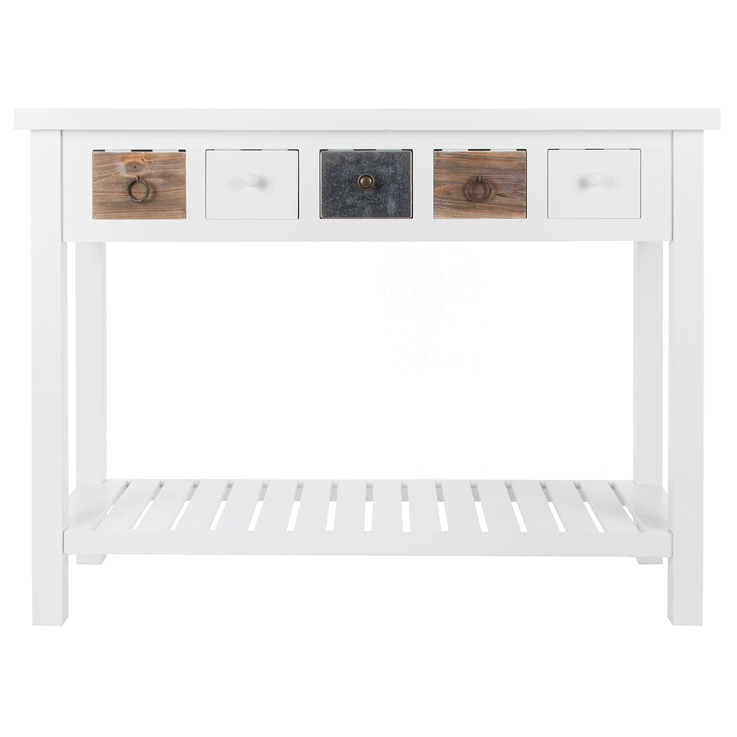 Ridgevalley Console Itzehoe - Paulownia massif - Blanc / Multicolore 9 Ridgevalley Console Itzehoe - Paulownia massif - Blanc / Multicolore – Image 9
