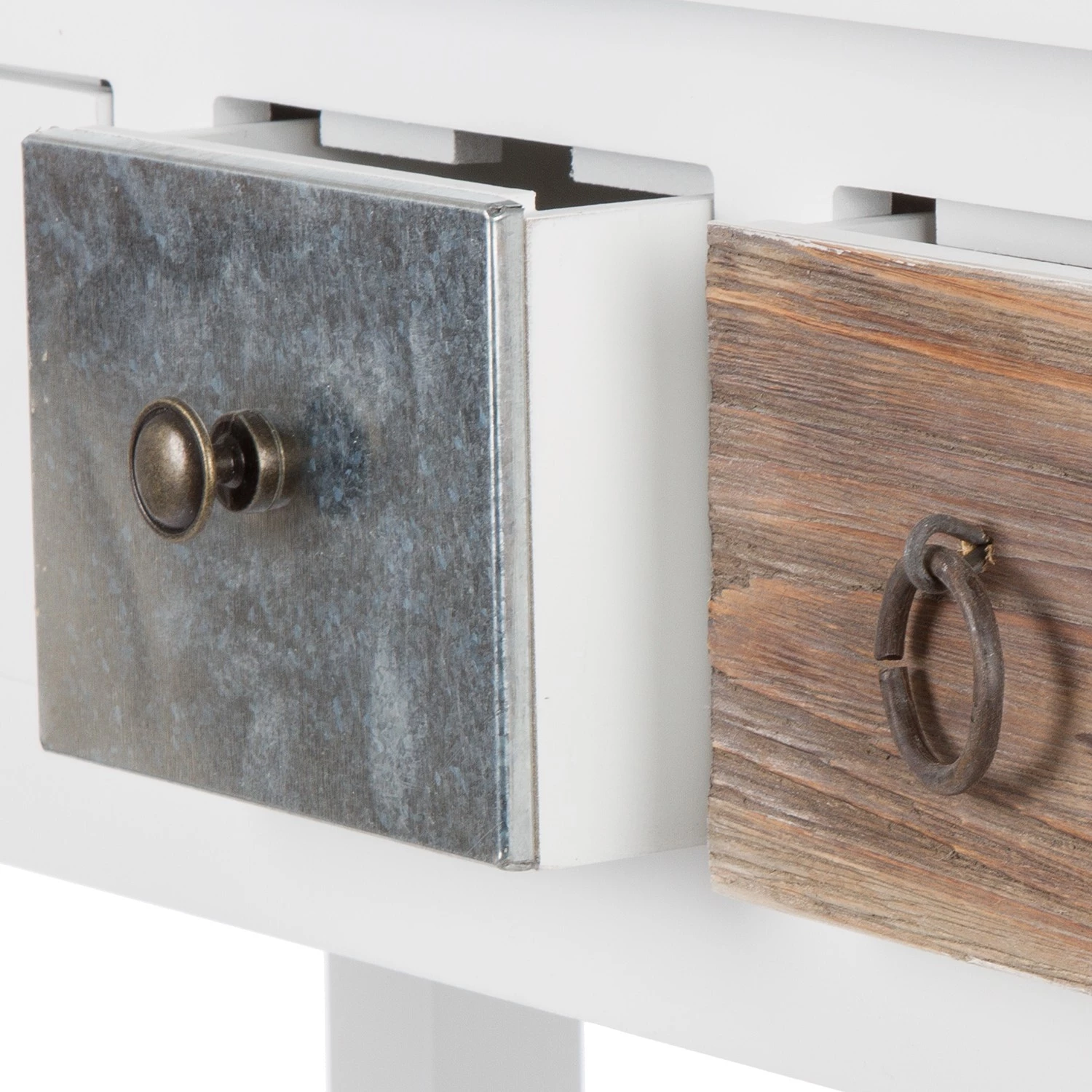 Ridgevalley Console Itzehoe - Paulownia massif - Blanc / Multicolore 11 Ridgevalley Console Itzehoe - Paulownia massif - Blanc / Multicolore – Image 11