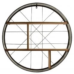 Ridgevalley Étagère murale Coch - Bois manufacturé / Eucalyptus massif - Imitation chêne / Cuivre -Meubles de salle à manger Soldes Magasin 1000257206 210413 14395500107 DETAILS P000000001000257206