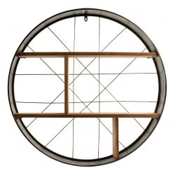 Ridgevalley Étagère murale Coch - Bois manufacturé / Eucalyptus massif - Imitation chêne / Cuivre -Meubles de salle à manger Soldes Magasin 1000257206 210430 13011900108 DETAILS P000000001000257206