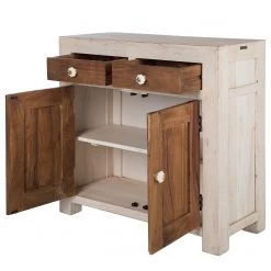 Wolf-Möbel Buffet Maison II - Acacia massif - Acacia couleur pierre / Blanc cassé -Meubles de salle à manger Soldes Magasin 1000257252 220406 040 DETAILS P000000001000257252