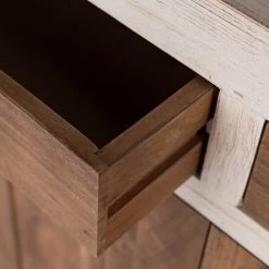 Wolf-Möbel Buffet Maison II - Acacia massif - Acacia couleur pierre / Blanc cassé -Meubles de salle à manger Soldes Magasin 1000257252 220406 055 DETAILS P000000001000257252