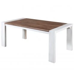 Wolf-Möbel Salle à manger Maison I (5 éléments) - Acacia massif - Acacia couleur pierre / Blanc cassé -Meubles de salle à manger Soldes Magasin 1000257395 211216 08175300052 DETAILS P000000001000257395