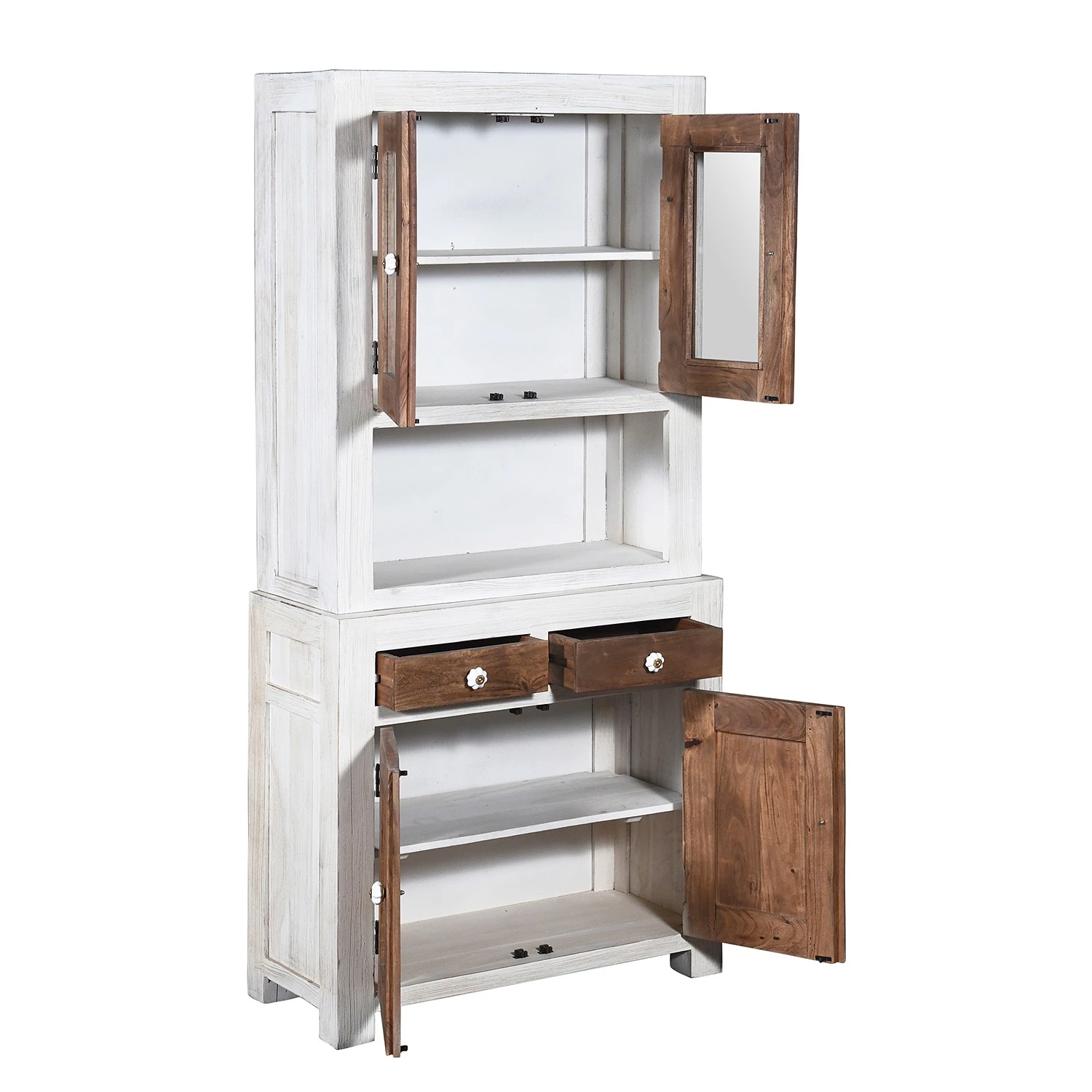 Wolf-Möbel Vaisselier Maison - Acacia massif - Acacia couleur pierre / Blanc cassé 3 Wolf-Möbel Vaisselier Maison - Acacia massif - Acacia couleur pierre / Blanc cassé – Image 3