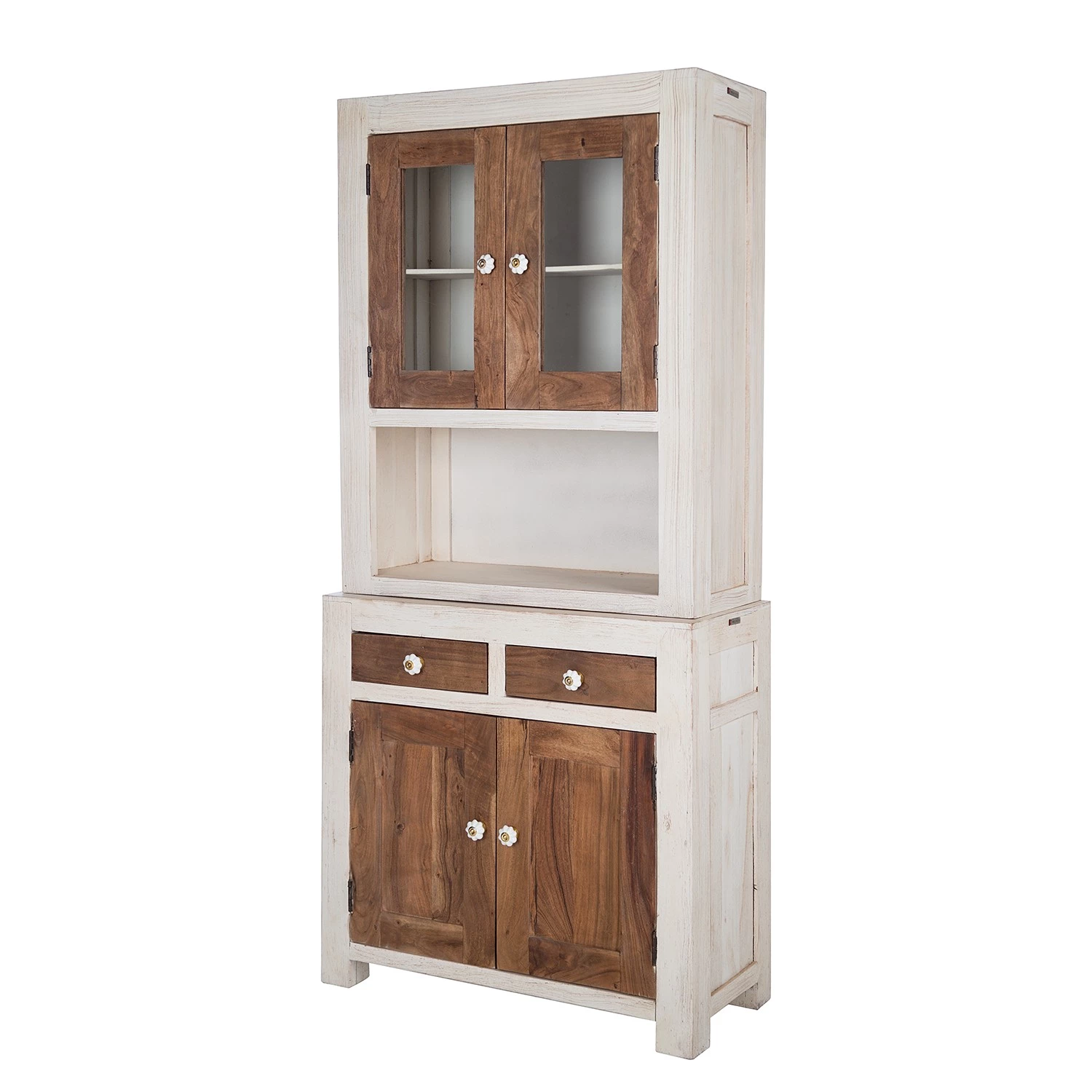 Wolf-Möbel Vaisselier Maison - Acacia massif - Acacia couleur pierre / Blanc cassé 1 Wolf-Möbel Vaisselier Maison - Acacia massif - Acacia couleur pierre / Blanc cassé