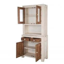 Wolf-Möbel Vaisselier Maison - Acacia massif - Acacia couleur pierre / Blanc cassé 41 Wolf-Möbel Vaisselier Maison - Acacia massif - Acacia couleur pierre / Blanc cassé -Meubles de salle à manger Soldes Magasin 1000257397 220406 033 DETAILS P000000001000257397