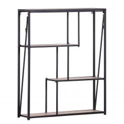 Red Living Étagère murale Cap Cana - Placage en bois véritable / Métal - Araucaria de Chine / Noir