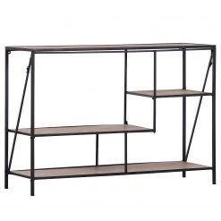 Red Living Étagère Cap Cana I - Placage en bois véritable / Métal - Araucaria de Chine / Noir