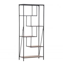 Red Living Étagère Cap Cana II - Placage en bois véritable / Métal - Araucaria de Chine / Noir