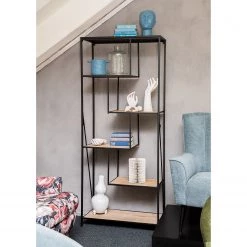 Red Living Étagère Cap Cana II - Placage en bois véritable / Métal - Araucaria de Chine / Noir -Meubles de salle à manger Soldes Magasin 1000259773 210720 15345700007 MOOD DETAILS P000000001000259773 mood