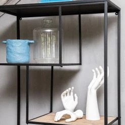 Red Living Étagère Cap Cana II - Placage en bois véritable / Métal - Araucaria de Chine / Noir -Meubles de salle à manger Soldes Magasin 1000259773 210720 15345700009 DETAILS P000000001000259773