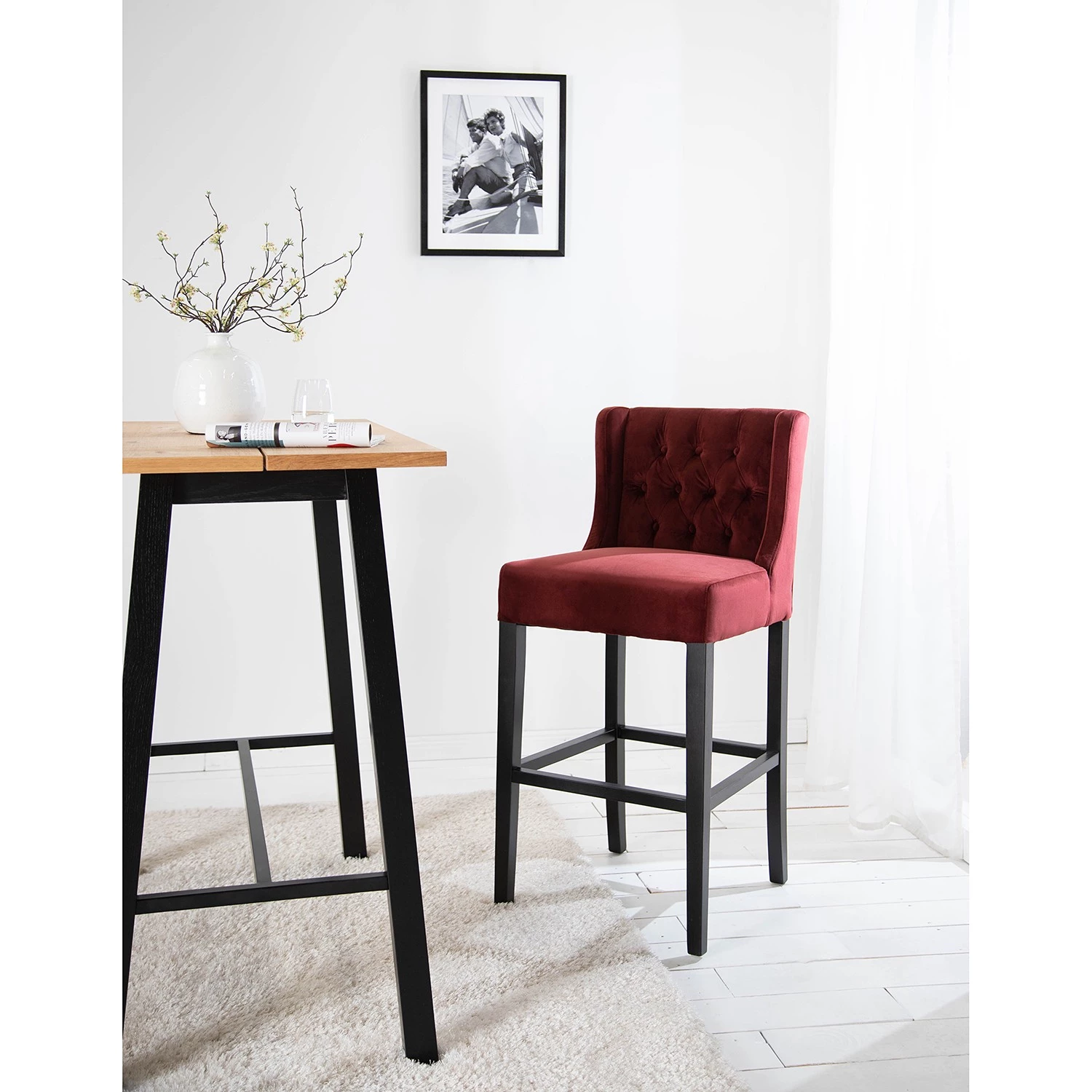 Maison Belfort Tabouret de bar Nola II - Bordeaux - Noir 2 Maison Belfort Tabouret de bar Nola II - Bordeaux - Noir – Image 2