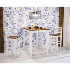 Maison Belfort Table haute Balignton - Pin massif - Pin / Blanc -Meubles de salle à manger Soldes Magasin 1000260743 211116 12572900255 MOOD DETAILS P000000001000260743 mood