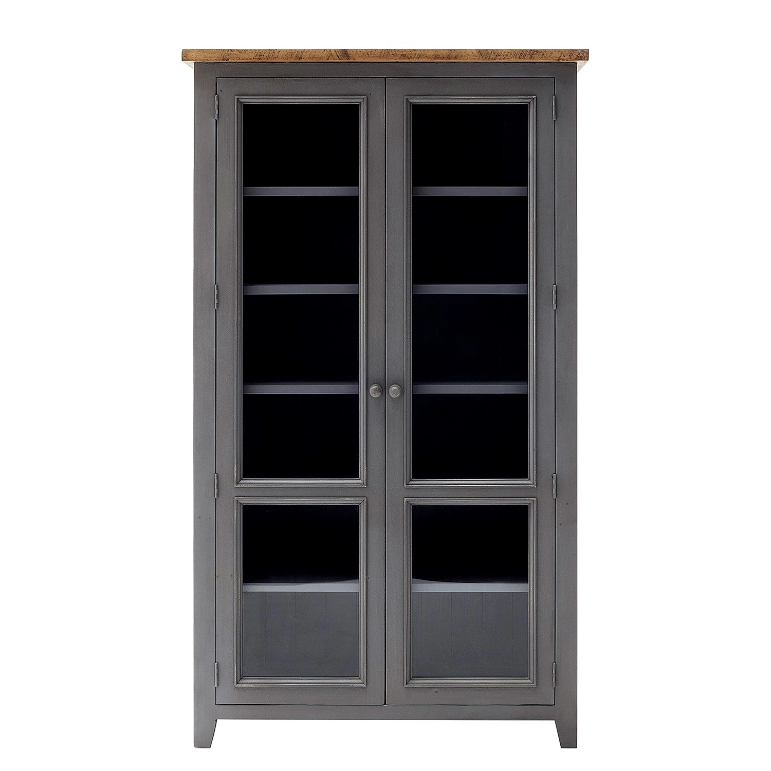 Maison Belfort Vitrine Balignton - Pin massif / Verre de sécurité - Gris 3 Maison Belfort Vitrine Balignton - Pin massif / Verre de sécurité - Gris – Image 3