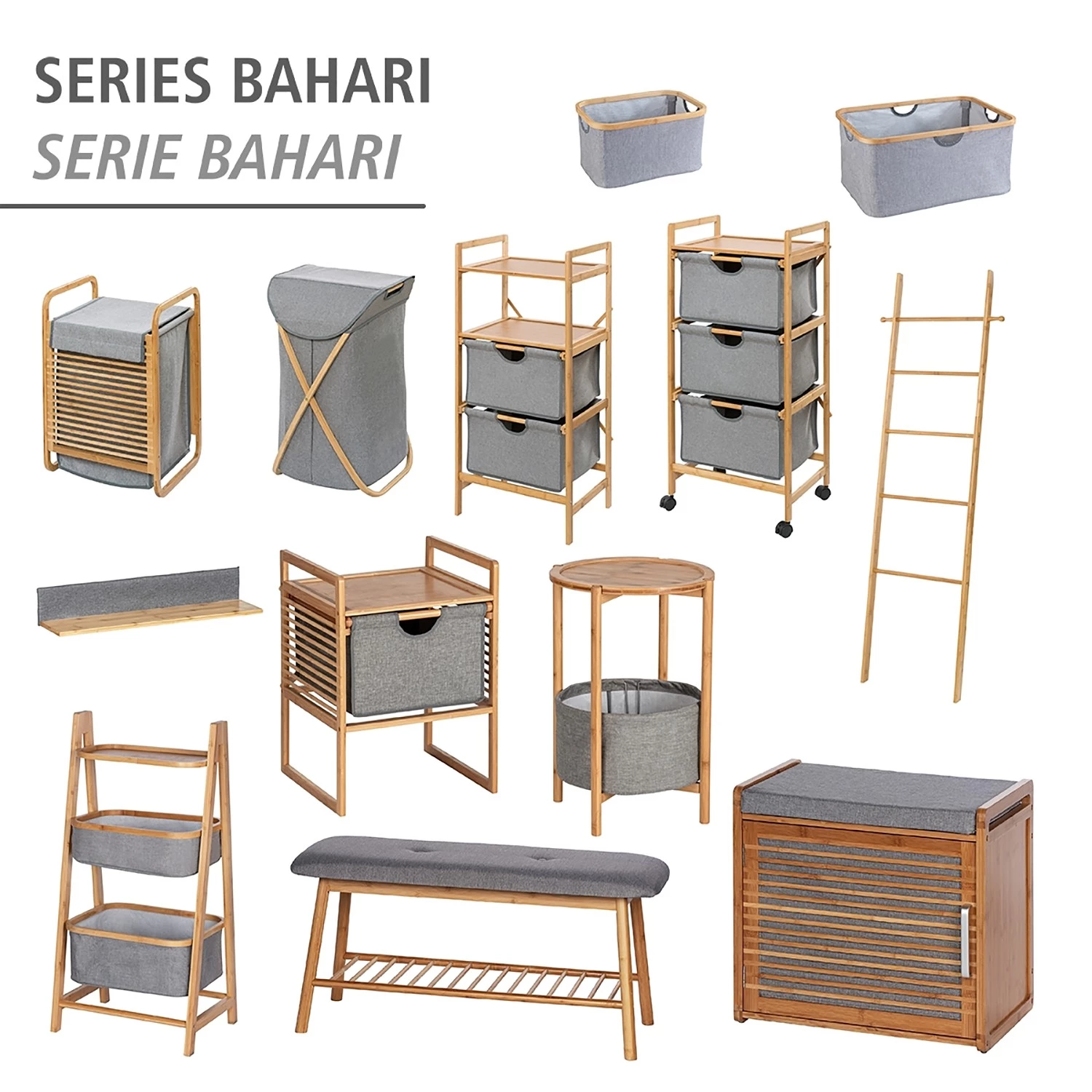 WENKO Étagère murale Bahari - Bambou massif - Marron / Gris 7 WENKO Étagère murale Bahari - Bambou massif - Marron / Gris – Image 7