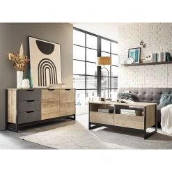 Red Living Commode Cocody II - Imitation chêne Montana / Gris 7 Red Living Commode Cocody II - Imitation chêne Montana / Gris -Meubles de salle à manger Soldes Magasin 1000261326 210426 09140000052 MOOD DETAILS P000000001000261326 mood