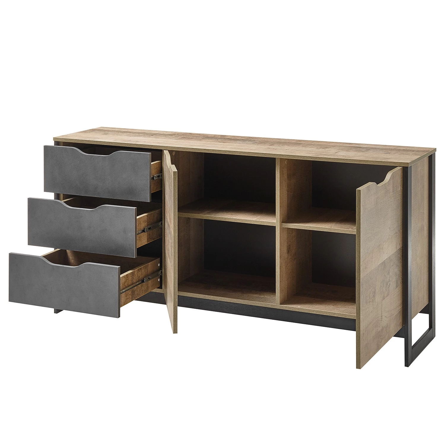 Red Living Commode Cocody II - Imitation chêne Montana / Gris 5 Red Living Commode Cocody II - Imitation chêne Montana / Gris – Image 5