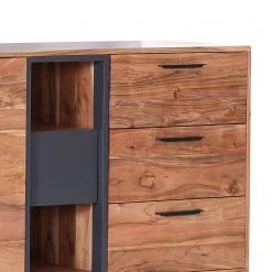 Naturoo Buffet Manabi - Acacia massif - Acacia / Anthracite -Meubles de salle à manger Soldes Magasin 1000261413 210430 11575400004 DETAILS P000000001000261413