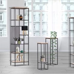 Red Living Étagère Uulu III - Acacia massif / Métal - Acacia / Noir -Meubles de salle à manger Soldes Magasin 1000261436 210430 11592900076 DETAILS P000000001000261436