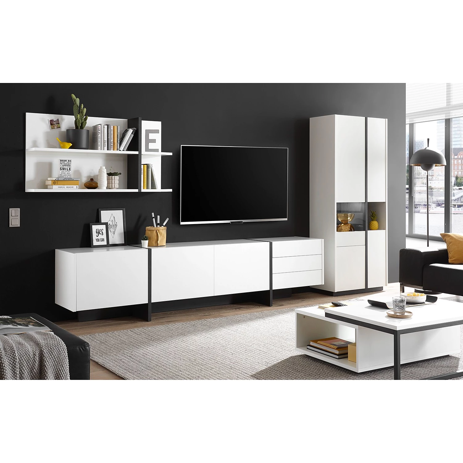 Loftscape Vitrine double Muuga - Blanc / Gris 2 Loftscape Vitrine double Muuga - Blanc / Gris – Image 2