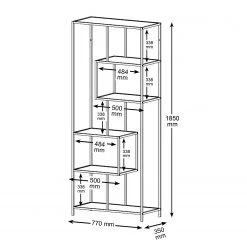 Red Living Étagère Coogee I - Noir / Doré - Hauteur : 185 cm 13 Red Living Étagère Coogee I - Noir / Doré - Hauteur : 185 cm -Meubles de salle à manger Soldes Magasin 1000263276 210430 14473000081 SKETCH DETAILS P000000001000263276 sketch